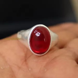Granet Men's Ring 925 Sterling Silver Statement Band Ring All Size SH64 - Picture 1 of 5