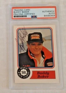 Autographed Signed PSA Slabbed 1988 Maxx NASCAR Rookie Card #55 BUDDY BAKER  - Picture 1 of 1