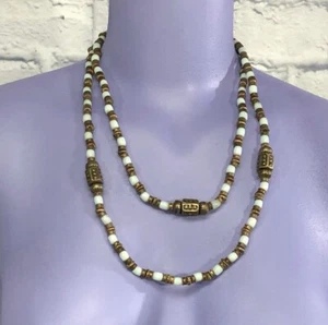 Collar boho de cuentas largas para mujer doble envoltura étnico - Imagen 1 de 5