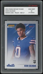 Keon Coleman 2024 Panini Instant Studio 1st Graded 10 Rookie Card Buffalo Bills - Picture 1 of 1