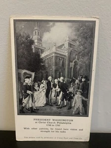 Presidente Washington At Christ Church cartolina d'epoca Philadelphia Pennsylvania - Foto 1 di 2