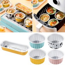 10 pz pellicola di alluminio scatola di latta cibo stampi da forno ripiano barbecue cesto schiumoso opaco ◑