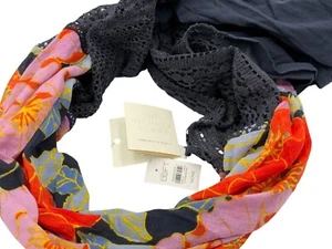 Loft Infinity Scarf Lace Bold Floral Print Mixed Material Womens Multi-Style - Picture 1 of 5