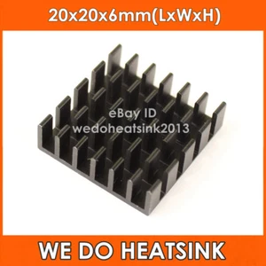 WE DO HEATSINK 10 pièces refroidisseur dissipateur thermique noir aluminium 20 x 20 x 6 mm dissipateur thermique - Photo 1/4