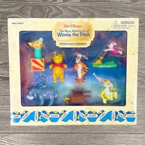 Vintage Disney Winnie the Pooh 7 pezzi figure posabili Tigre Eeyore Maialino NUOVO - Foto 1 di 9