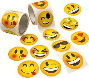 Pegatinas Emoticon - 2 Rollos - Favores de Fiesta Infantil, Premios de Juego, Juguetes de Novedad, Pared - Imagen 1 de 12