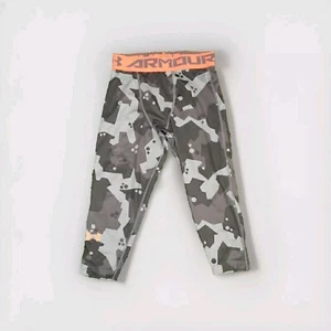Under Armour Mens Cropped Compression Pants Sz Large Black & Orange Camouflage  - Picture 1 of 8