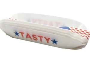 4 Reusable Hot Dog π Tray Plate Serving Basket Trays BBQ Garden Party Picnic - Picture 1 of 1