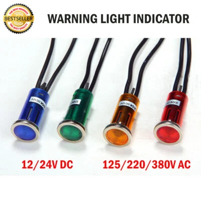 LED DASH PANEL WARNING LIGHT INDICATOR 12v-380v LAMP BLUE GREEN RED AMBER