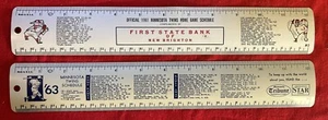 1961 & 1963 Minnesota Twins Metal Schedule Rulers Killebrew - Free Shipping! - Picture 1 of 2