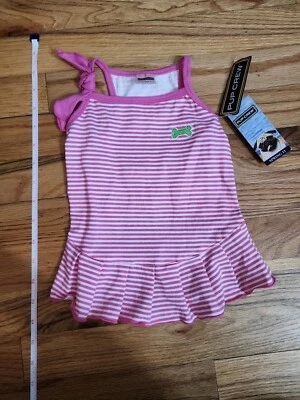 NWT Pup Crew Pink And White Dog Dress Medium  - Image 1 of 3
