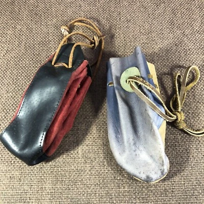 Leather  Bags Pouch Medieval Costume Ammo Pouch High Quality Pair X 2 Used - Image 1 of 4