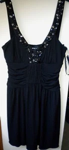 BCX Junior Kleid Gr. S schwarz Rüschen verziert Herzausschnitt Neckholder V-Ausschnitt - Bild 1 von 12