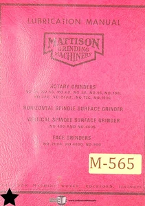 Mattison 24 48 60 84 96 108 24A 24A2 72C, Rotary Grinders Lubrication Manual - Picture 1 of 3