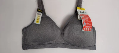 PLAYTEX NURSING BRA SIZE MEDIUM GRAY WIRELESS QUICK STRAPS FLEX TO FIT 4958 BRA - Image 1 of 4
