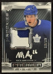 2022-23 UD PREMIER FOCUS 2-COLOR PATCH RPA AUTO NICK ABRUZZESE RC #/125 - Picture 1 of 2