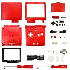 Carcasa de reemplazo para Nintendo GBA Game Boy Advance SP Shell Clear Red Tools - Imagen 1 de 4