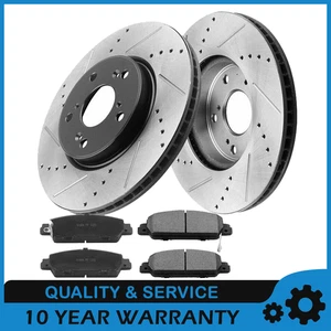 Front Disc Brake Rotors and Brake Pads Kits For 2013-2020 Accord Honda Rotor - Picture 1 of 8