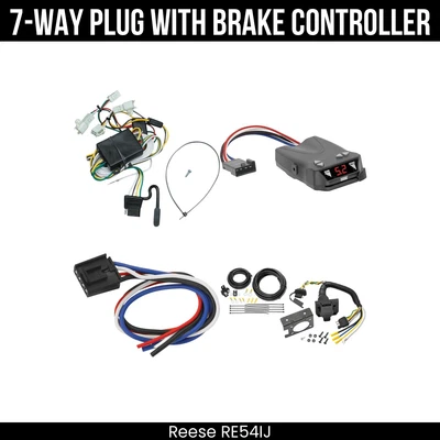 Arnés de cableado de remolque de 7 vías para autocaravana Reese + control de freno para Toyota 4Runner 96-02 Foto 1 de 4