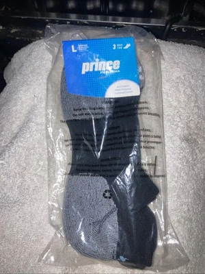NUEVO Prince Pickelball 3 pares de calcetines tobilleros talla LG (9-14) M (8-12) Foto 1 de 3