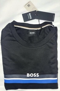 Hugo Boss Tracksuit Set SweatShirt & Joggers Black Blue Stripe XL NWT RRP £160 - Picture 1 of 16
