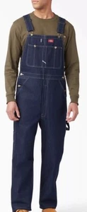 Dickies Bib Overalls Size 34x 34 Indigo Blue Mens Tools Pockets & Loops NWOT - Imagen 1 de 14