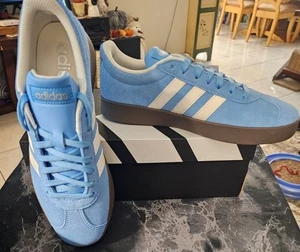 Adidas VL Court 2.0 Light Blue Suede 7.5 M Casual Sneakers - Picture 1 of 8