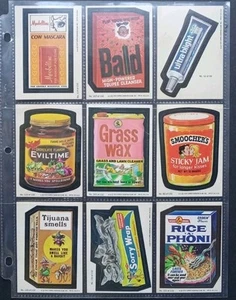 Lot Mj, of (9) different 1979 Topps WACKY PACKAGES stickers VG/VG+ - Bild 1 von 2
