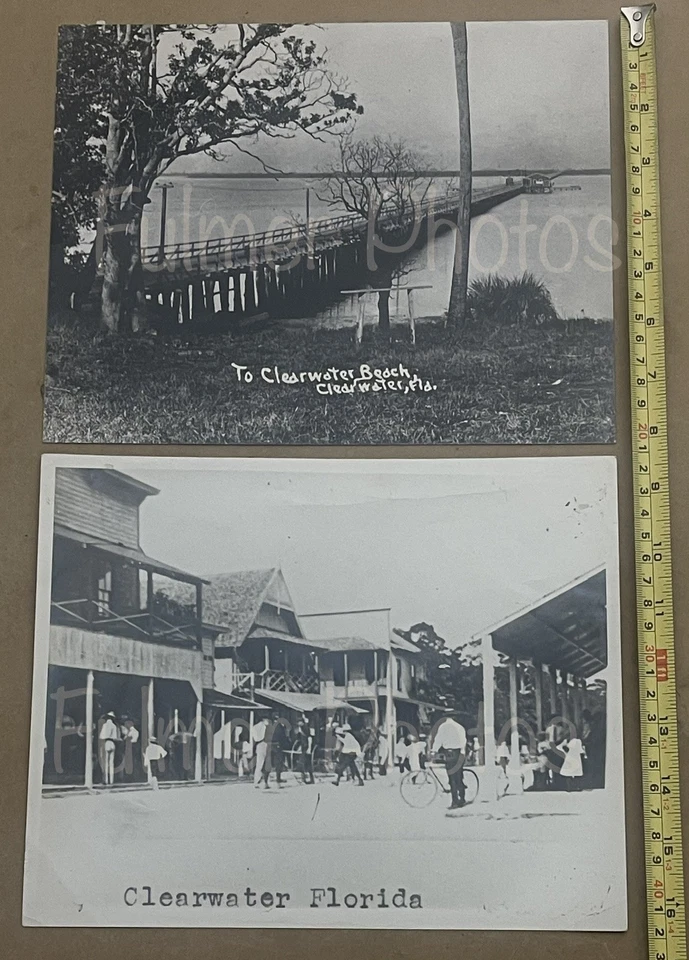 2 RARE VTG Historical Importance B&W Photos & Negatives CLEARWATER FL Estate COA - Image 1 of 4