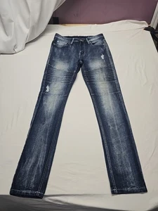 Southpole  Men's Biker/Moto Denim Pants Blue Size 30x32 Distressed - Picture 1 of 14