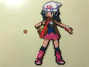 DAWN TRAINER POKEMON BEAD SPRITE PERLER HAMA ARTKAL PIXEL ART ICON RETRO - Picture 1 of 1