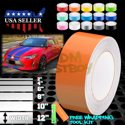 Calcomanía envolvente de vinilo color brillante rayas de carreras para pegatina Scion TC 10 FT/20 FT Foto 1 de 4