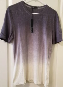 NWTs-Gypsy Linen Gray to White Linen BOHO Short Sleeve Crew Neck Womens Size M - Picture 1 of 6