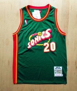 Gary Payton #20 The Seattle SuperSonics Basketball Jersey Men's White Green Red - Picture 1 of 21