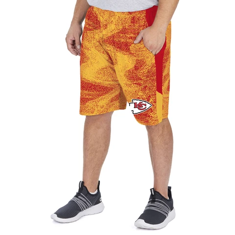 Zubaz NFL Men's Kansas City Chiefs Static Shorts With Side Panels Cover