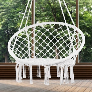 Hammock Hanging Swinging Chair Macramé Hanging Chair for Indoor & Outdoor - Picture 1 of 12