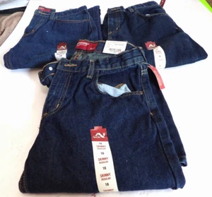 (3) Nuevos pantalones vaqueros azules Arizona 16 regulares ajustados Kohls - Imagen 1 de 4