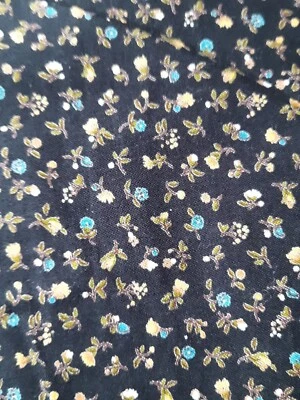 Stoff -  BLUMEN SCHWARZ- MEHRFARBIG 1,50 M x 1 Meter , B x L, Baumwolle - Bild 1 von 4