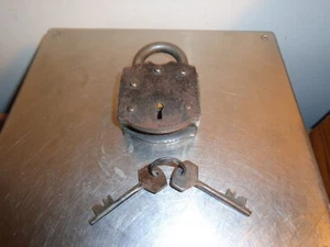 Antique Slaymaker Padlock Lock Ornate  3 3/8ths 2 keys - Picture 1 of 6