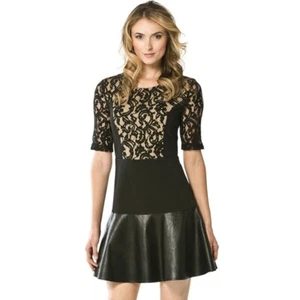 Marisa Kenson 135 $ Designer atemberaubendes Kleid Lederrock unten - Bild 1 von 3