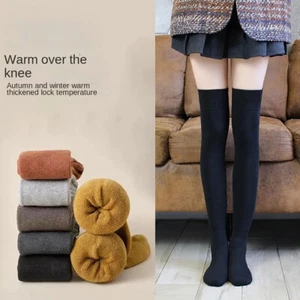 Long Socks Warm Over Knee Thigh High Winter Knitted Women Thick Boot Stockings - Picture 1 of 16