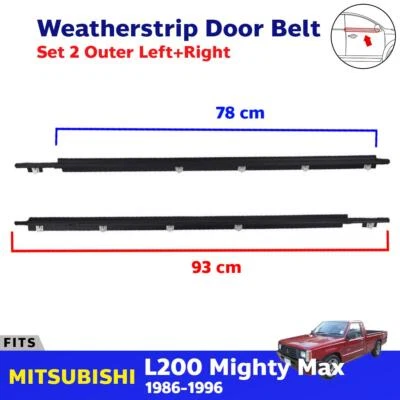 Weatherstrip Door Belt Pair Fits Mitsubishi Mighty Max L200 Pickup 1987-96 P09 Foto 1 de 4