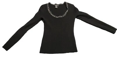 Suéter Suéter Sarah Spencer Italiano 100% Lana Merino Talla Pequeña Negro Foto 1 de 4