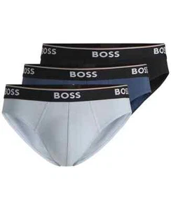 Hugo Boss Power Mini Briefs Cotton Stretch Black/Light Blue/ Navy Blue Meduim - Picture 1 of 4