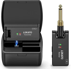 LEKATO WS-100 2.4GHz Wireless Guitar System Transmitter Receiver + Charging Box - Picture 1 of 8
