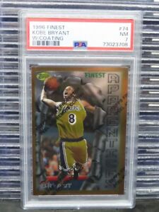 1996-97 Topps Finest Kobe Bryant Rookie RC W/Coating #74 PSA 7 Lakers