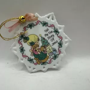 Adorno de cerámica Precious Moments cuéntame la historia de Jesús vacaciones 1994 Enesco - Imagen 1 de 3