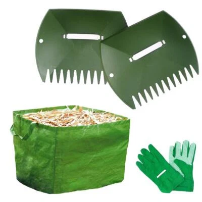 Laubsack XL Laubgreifer Set Gartensack Gartenabfallsack Laubsammler Laubrechen - Bild 1 von 4