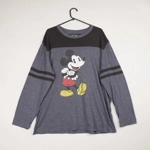 Official Disney T-Shirt Mens XXL Blue Mickey Mouse Print Long Sleeve Tee B65 - Picture 1 of 6