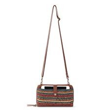 The Sak Iris Large Smartphone Crossbody Bag in Crochet and Faux Leather Conve...